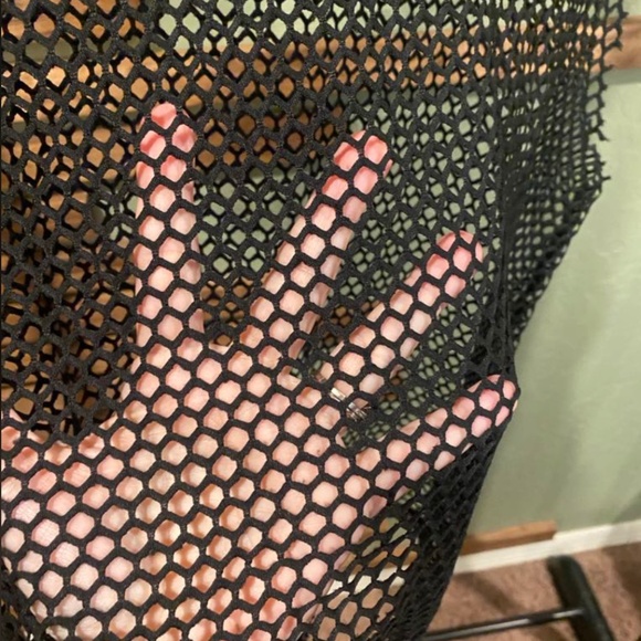 Zyia Don't Mesh With Me black tank top/swim cover up top - Picture 6 of 7